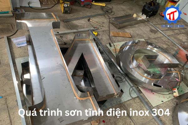 Powder-coating process for 304 stainless steel