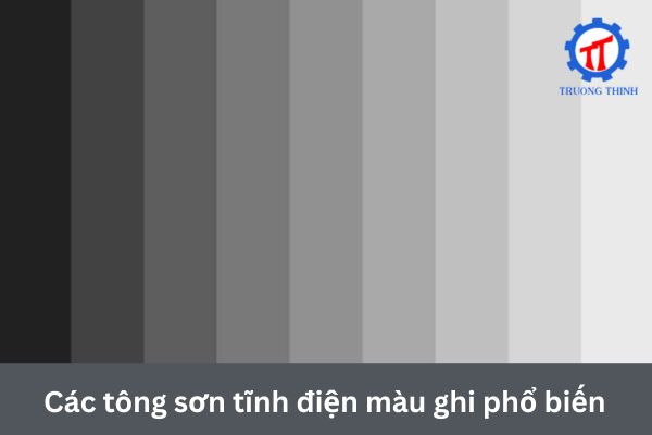 Các tông sơn tĩnh điện màu ghi phổ biến