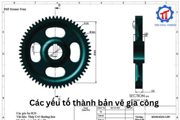 Các yếu tố thành bản vẽ gia công